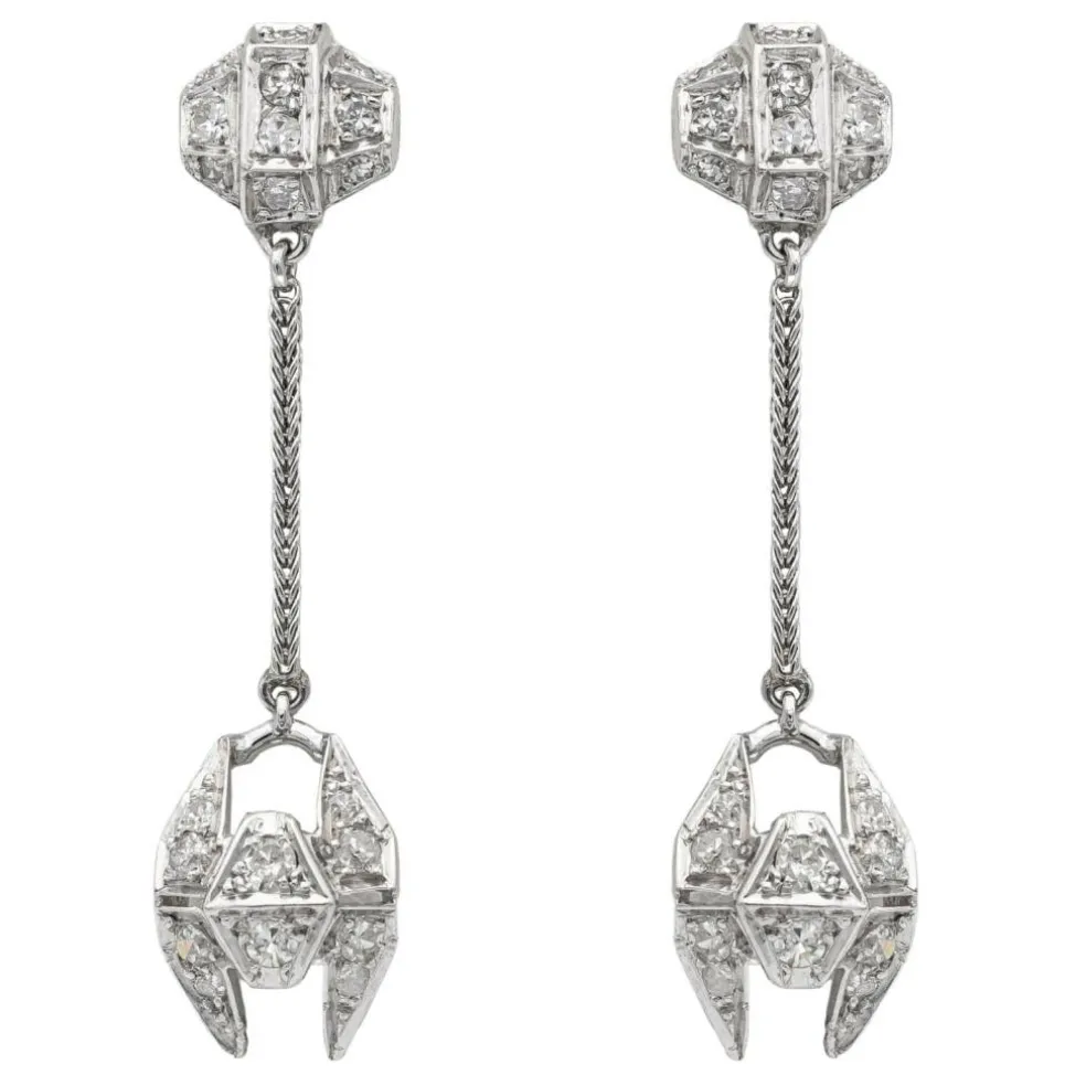 Boucles d'oreilles Or blanc Diamant