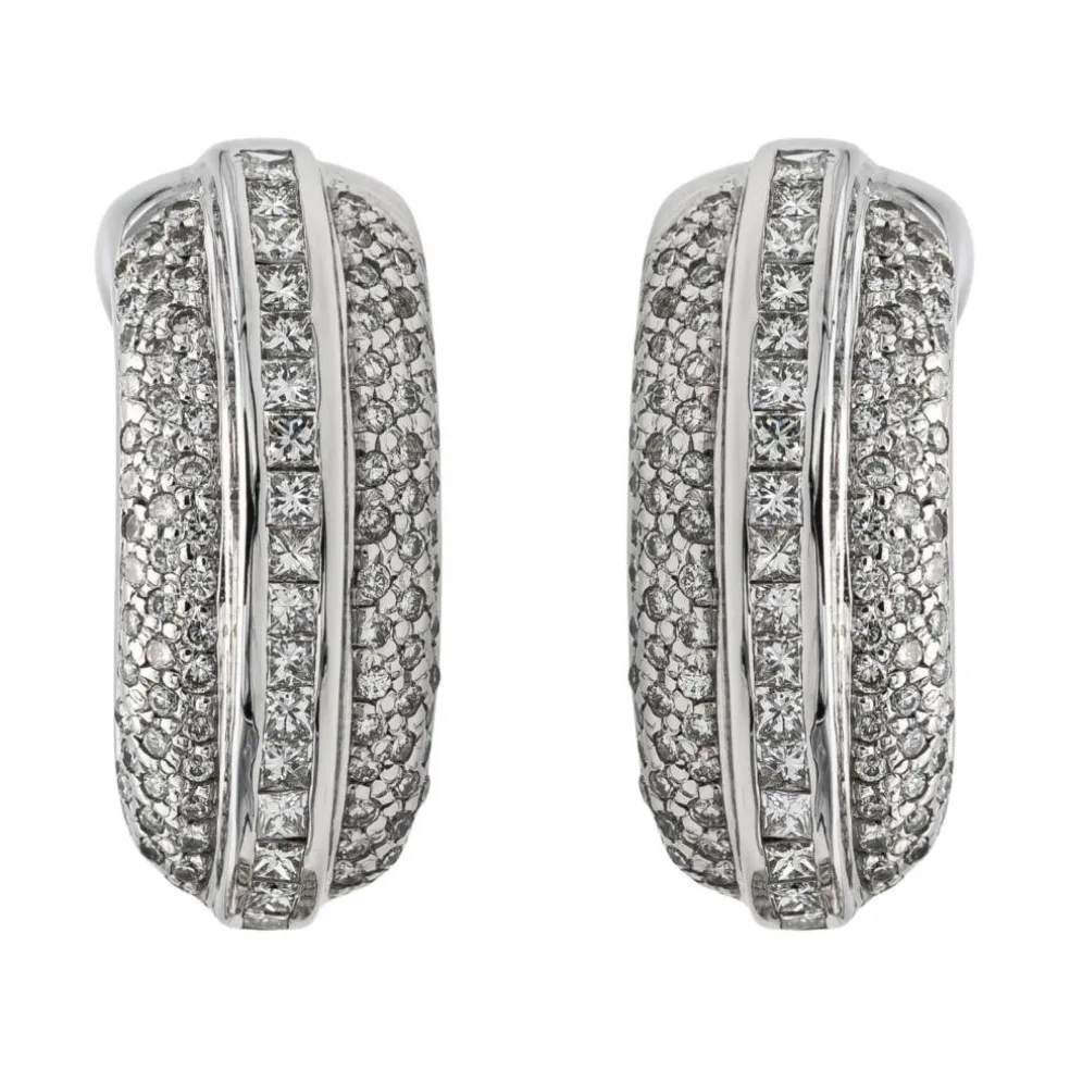 Boucles d'oreilles Or Blanc Diamant