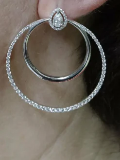 Boucles D'oreilles Or blanc Diamants