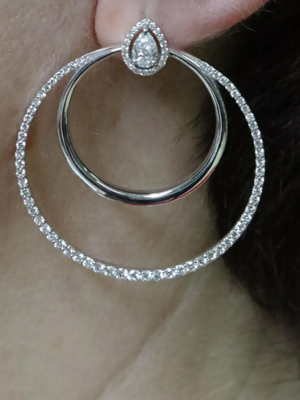 Boucles D'oreilles Or blanc Diamants