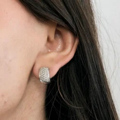 Boucles d'oreilles or blanc et diamants