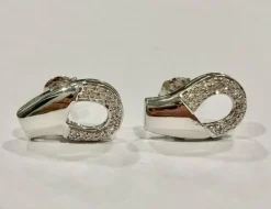 Boucles d’oreilles or blanc et diamants