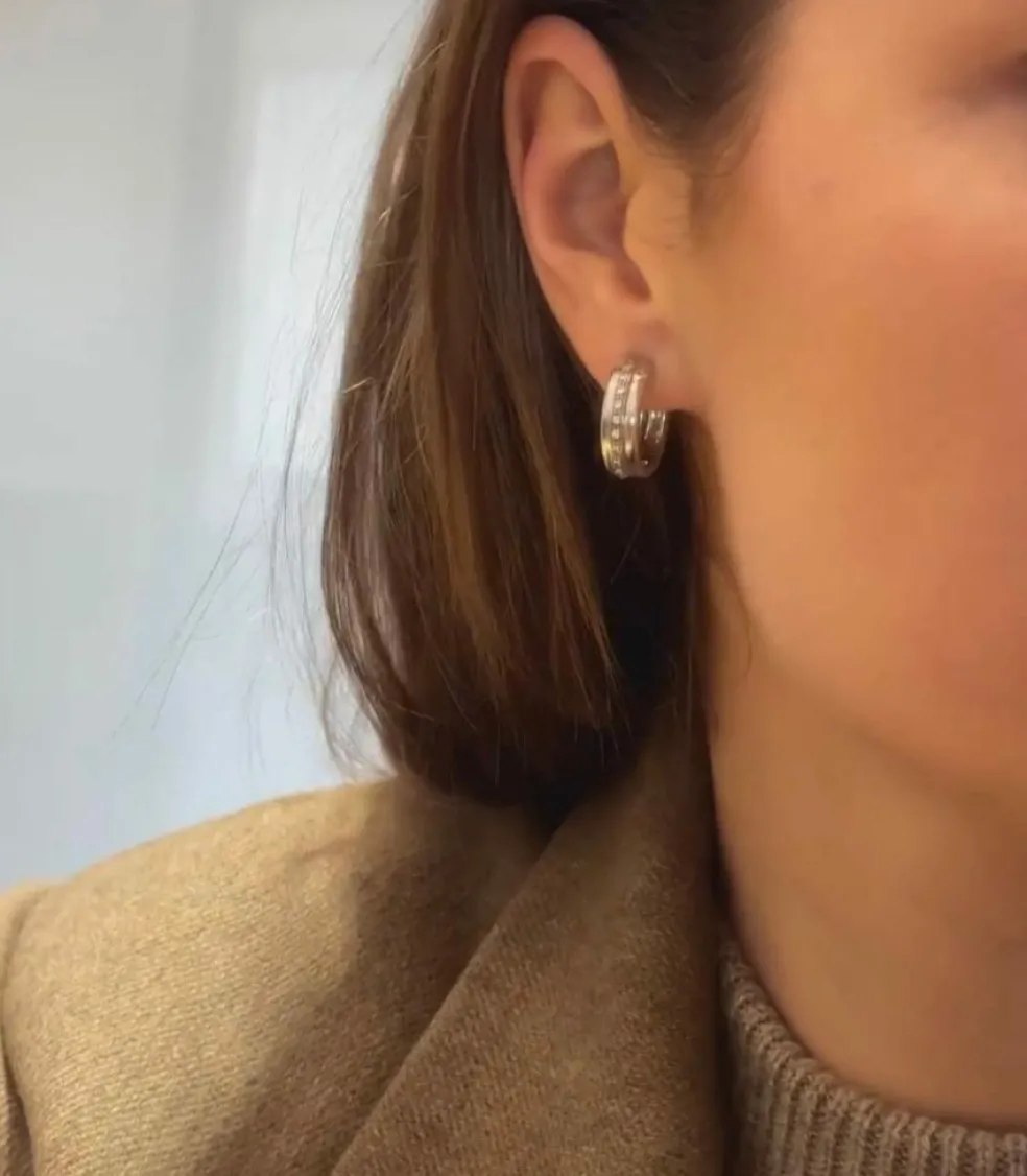 Boucles d'oreilles or blanc & diamants