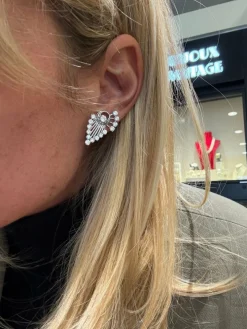 Boucles d’oreilles or blanc et Diamants