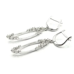 Boucles d'oreilles or blanc diamants