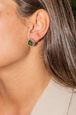 Boucles d'oreilles Or blanc Péridot