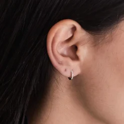 Boucles d'oreilles or blanc 18 carats diamants