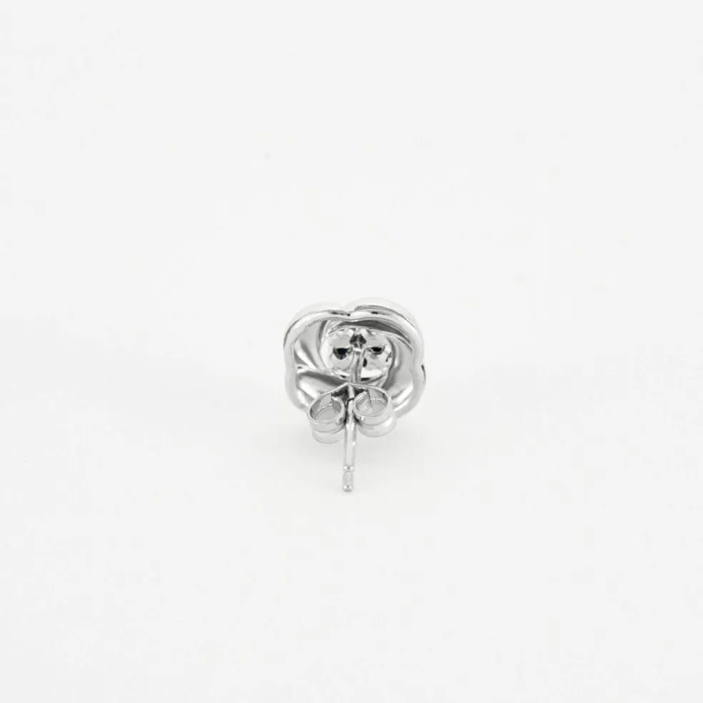 Boucles d'oreilles or blanc saphirs