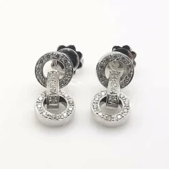 Boucles d'oreilles or blanc diamants