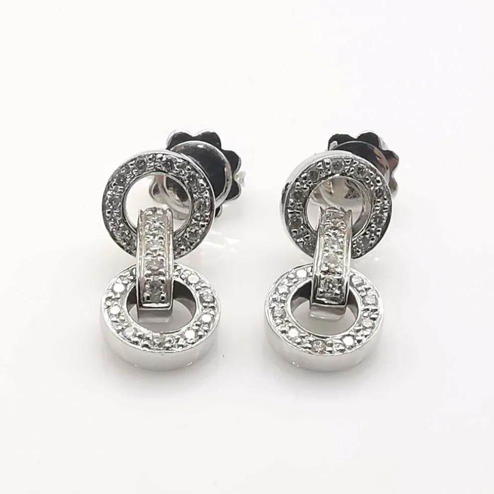 Boucles d'oreilles or blanc diamants