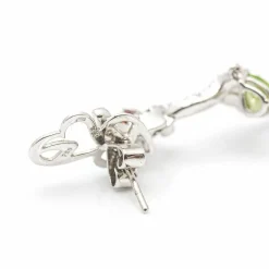 Boucles d'oreilles Or blanc Diamants Saphirs