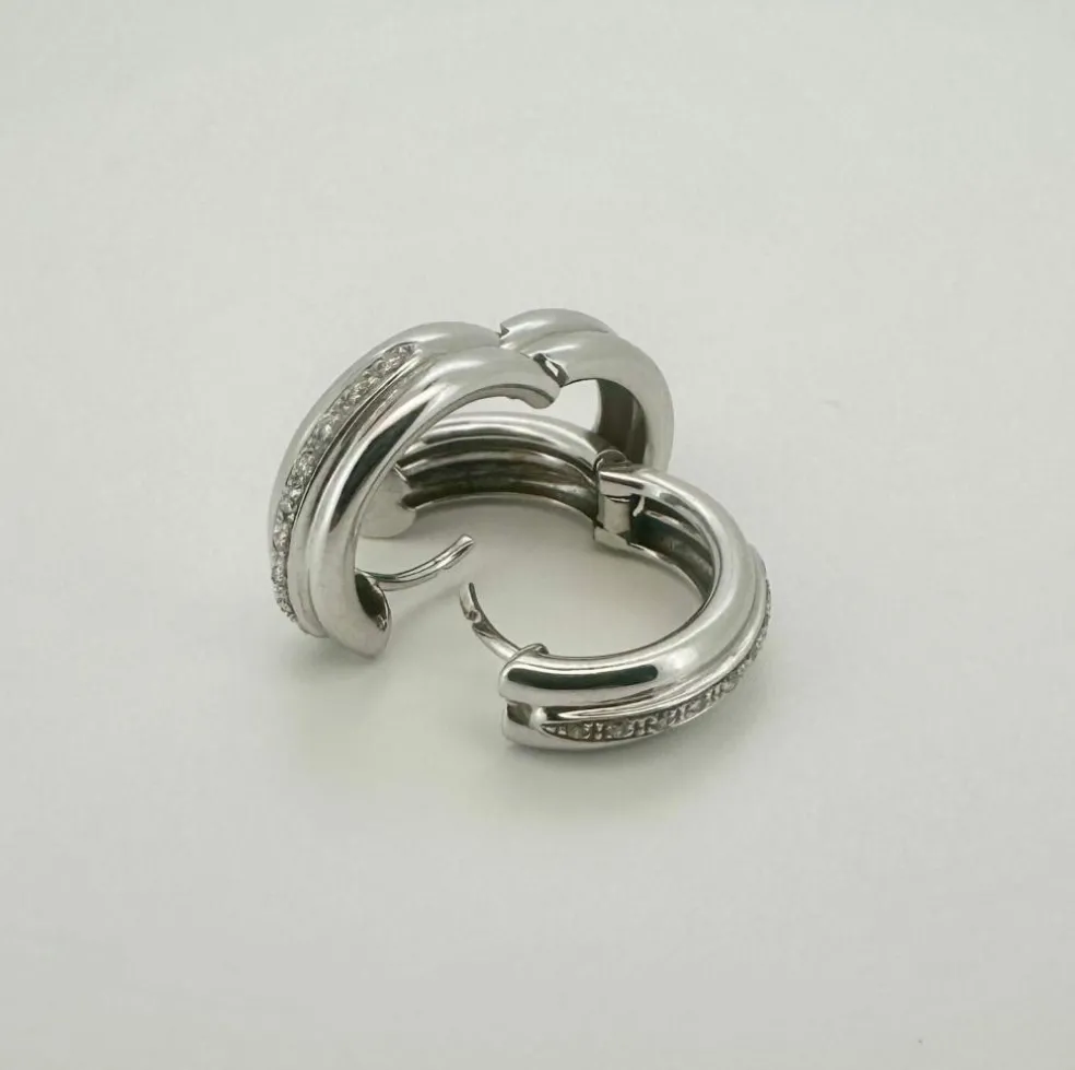 Boucles d'oreilles or blanc & diamants