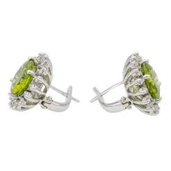 Boucles d'oreilles Or blanc Péridot