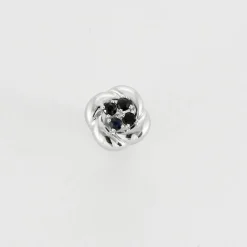Boucles d'oreilles or blanc saphirs