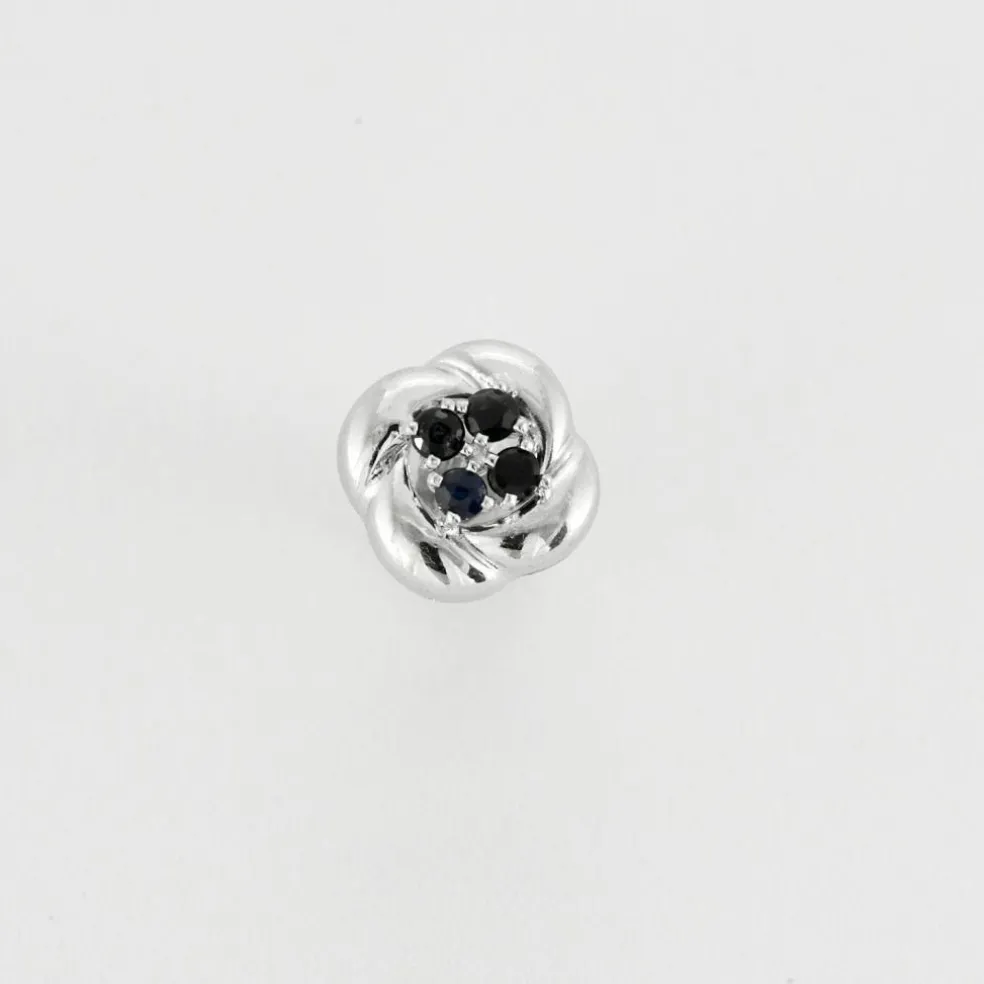 Boucles d'oreilles or blanc saphirs