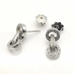 Boucles d'oreilles or blanc diamants