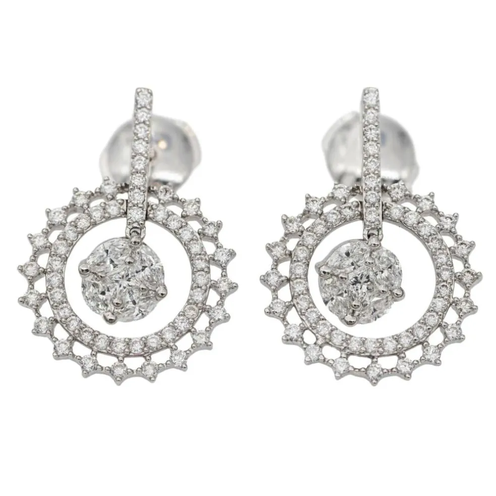 Boucles d'oreilles Or blanc Diamant