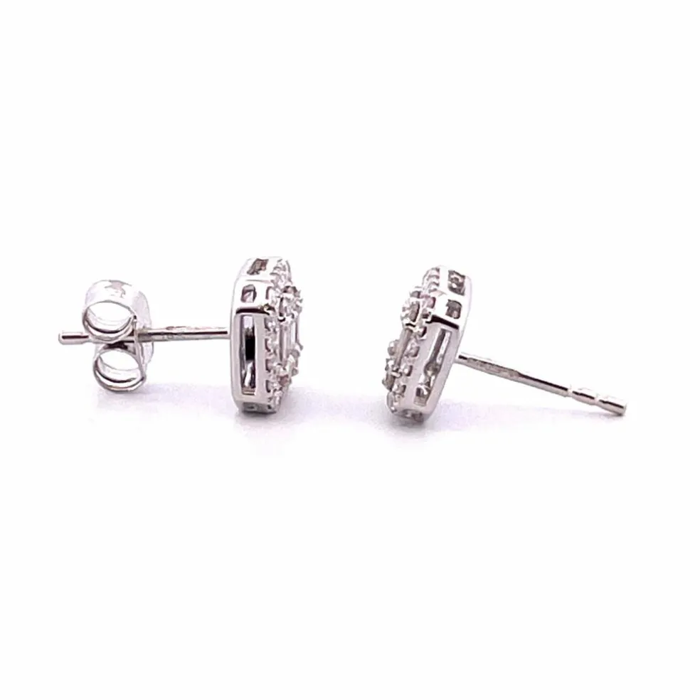 Boucles d’oreilles or blanc diamants