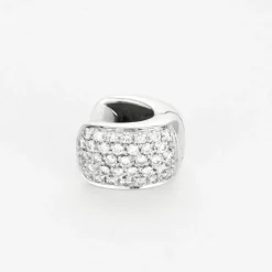 Boucles d'oreilles or blanc et diamants