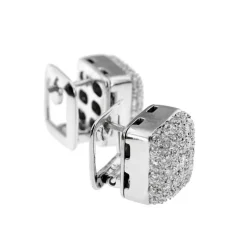 Boucles d'oreilles or blanc et diamants