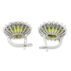 Boucles d'oreilles Or blanc Péridot