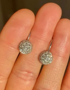 Boucles d'oreilles or blanc diamants