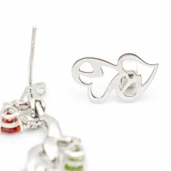 Boucles d'oreilles Or blanc Diamants Saphirs