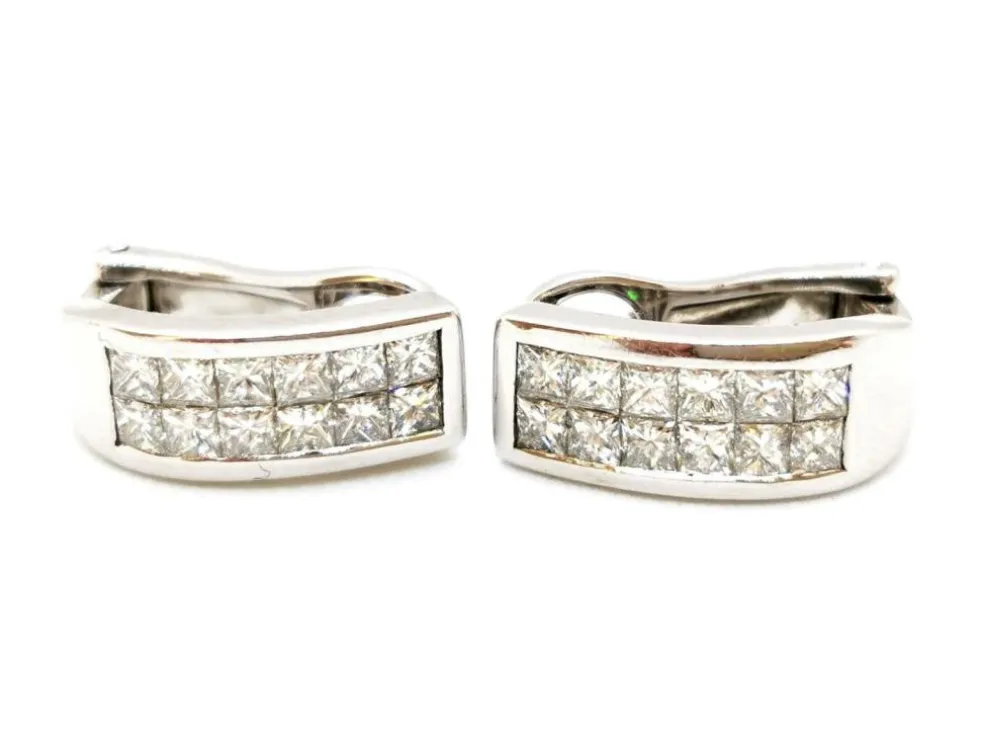 Boucles d'oreilles Or blanc Diamant