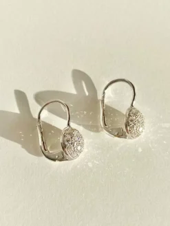 Boucles d'oreilles or blanc diamants