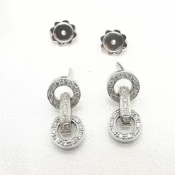 Boucles d'oreilles or blanc diamants