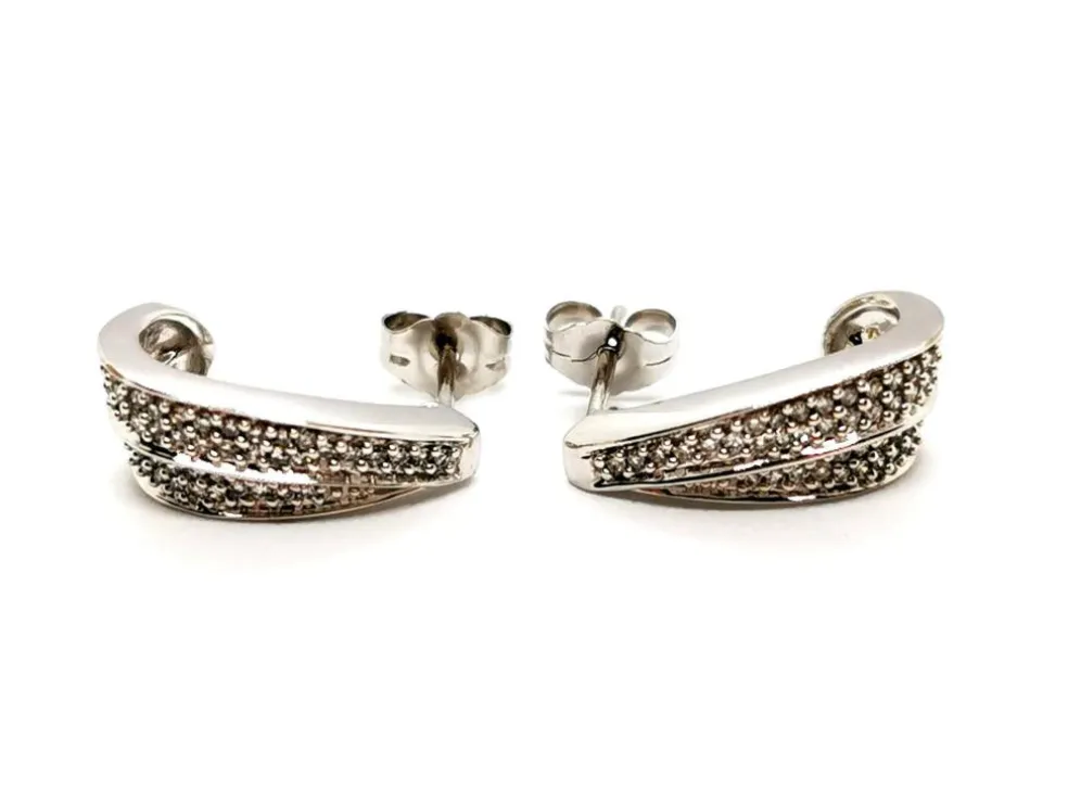 Boucles d'oreilles Or blanc Diamant