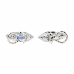 Boucles d'oreilles Or blanc Saphir