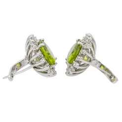 Boucles d'oreilles Or blanc Péridot