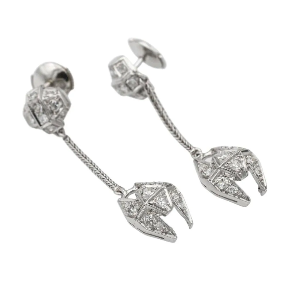 Boucles d'oreilles Or blanc Diamant