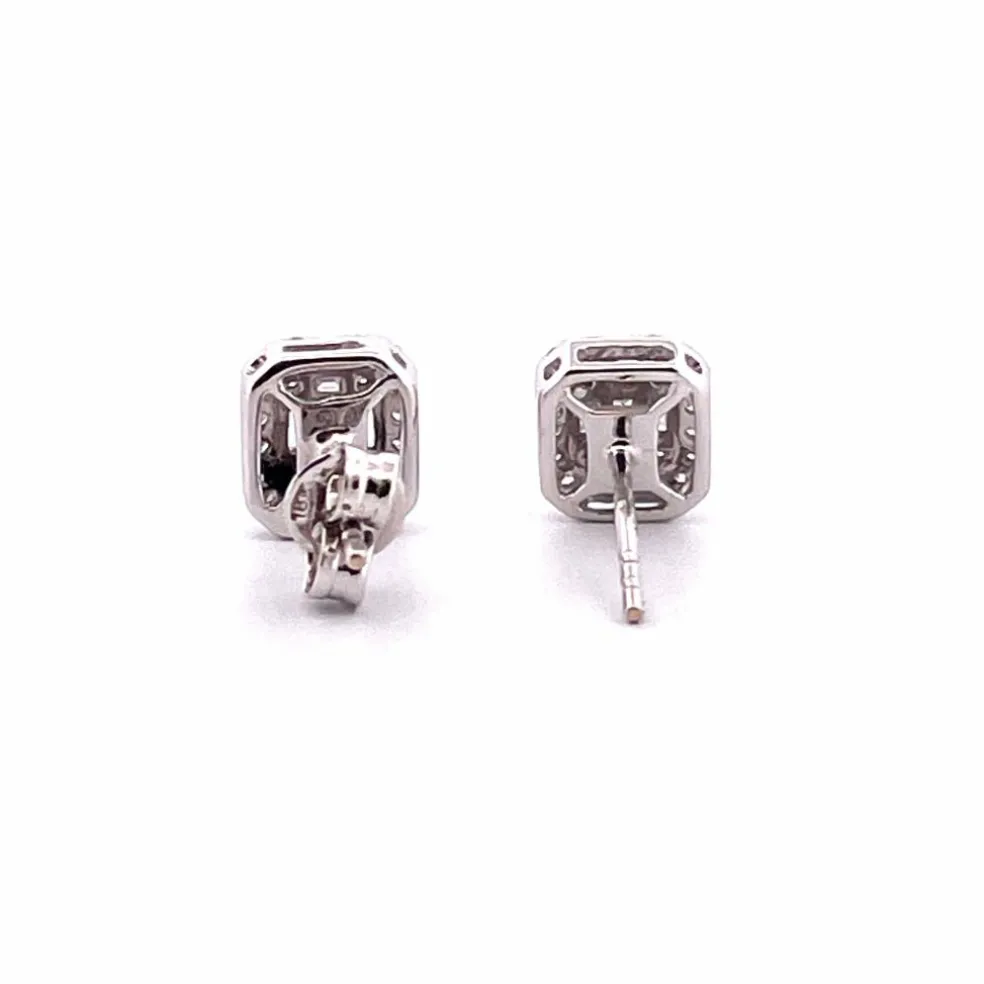 Boucles d’oreilles or blanc diamants