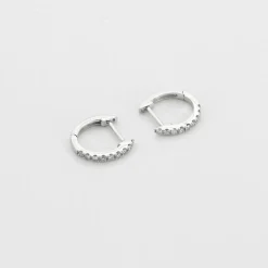 Boucles d'oreilles or blanc 18 carats diamants