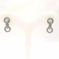 Boucles d'oreilles or blanc diamants
