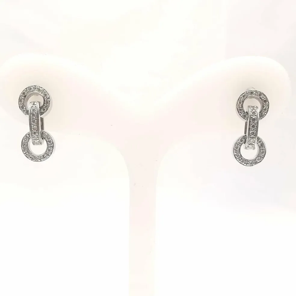 Boucles d'oreilles or blanc diamants