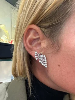 Boucles d’oreilles or blanc et Diamants