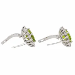 Boucles d'oreilles Or blanc Péridot