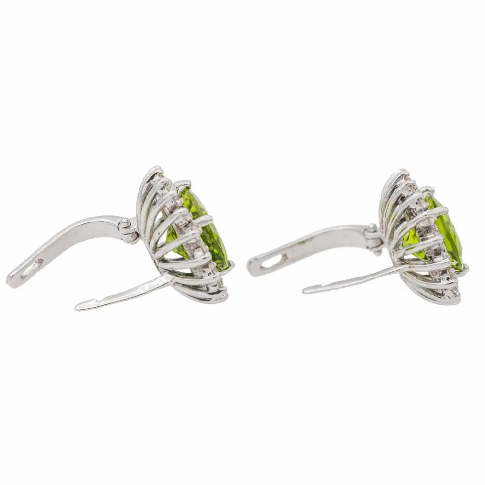 Boucles d'oreilles Or blanc Péridot