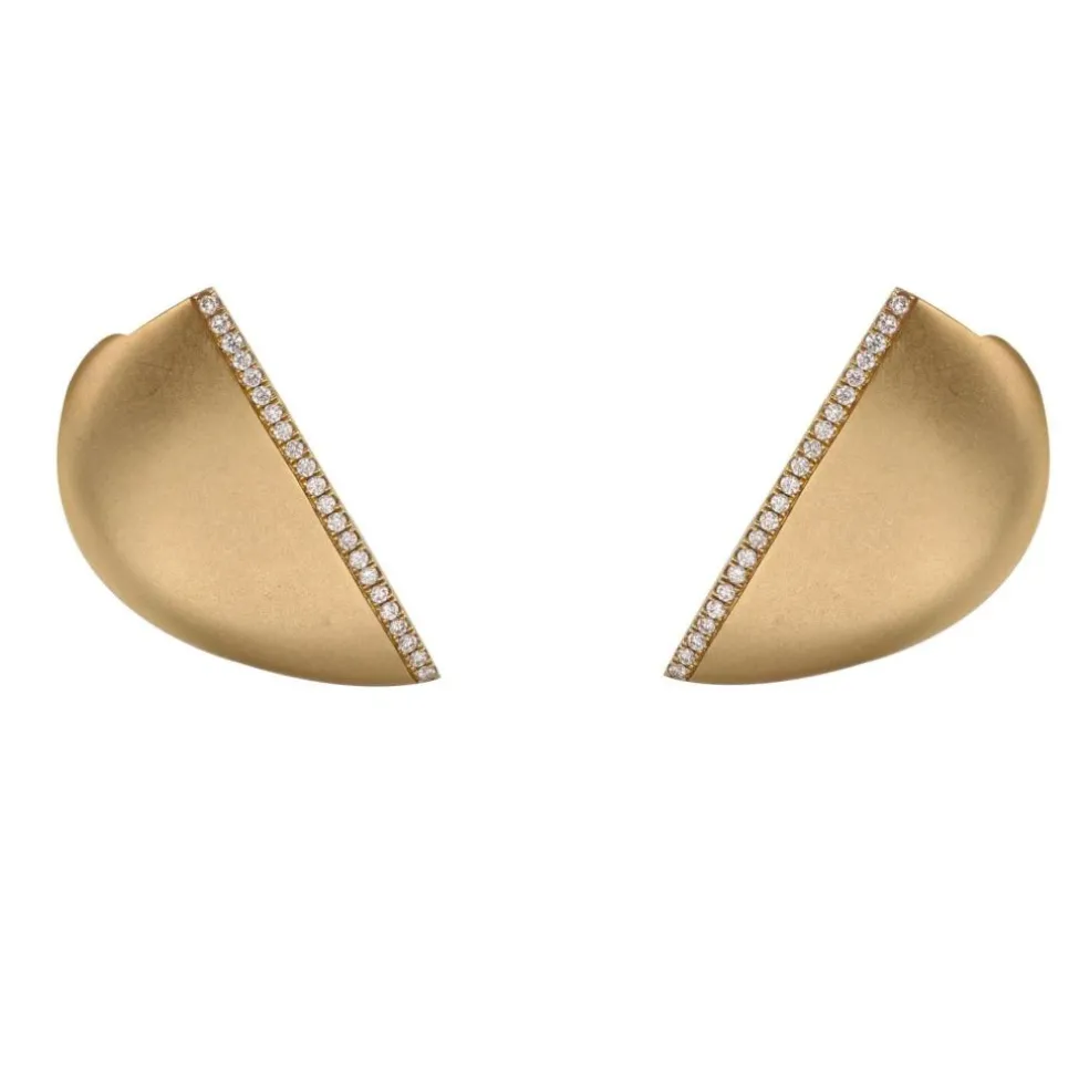 Boucles d'oreilles or brossé et diamants Ofée