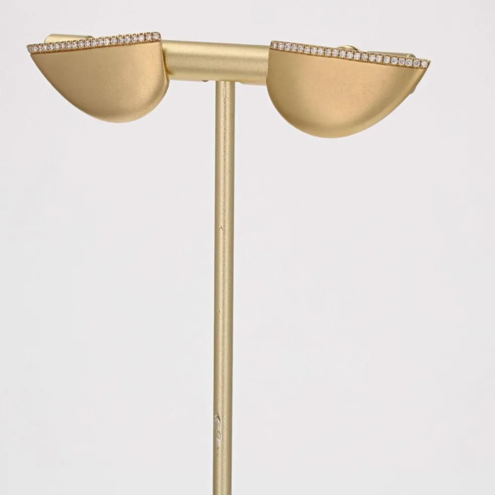 Boucles d'oreilles or brossé et diamants Ofée