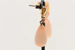 Boucles d'oreilles Or Citrine Saphir Rose
