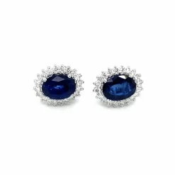 Boucles d'oreilles Or Diamants Saphir