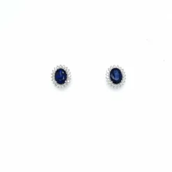 Boucles d'oreilles Or Diamants Saphir