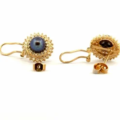 Boucles d’oreilles or, diamants, perles de Tahiti