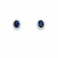 Boucles d'oreilles Or Diamants Saphir