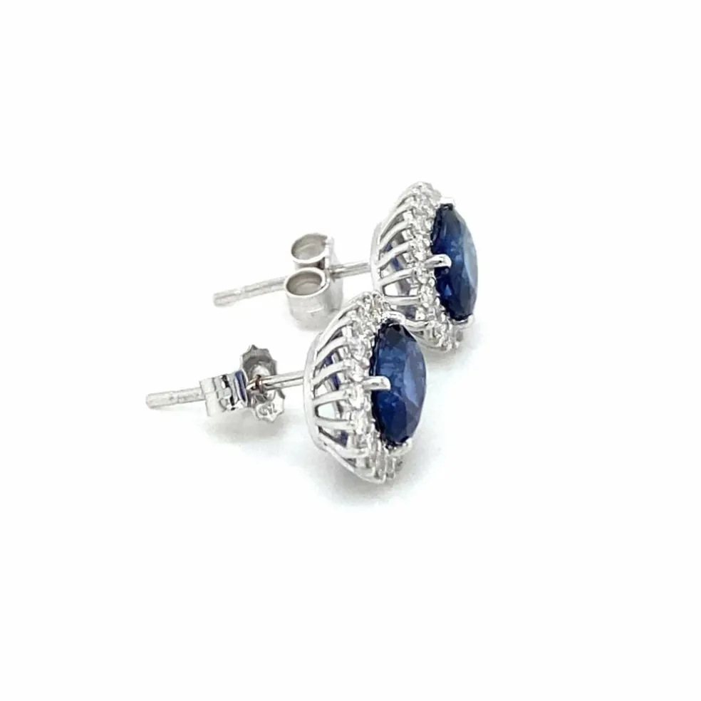 Boucles d'oreilles Or Diamants Saphir