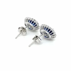 Boucles d'oreilles Or Diamants Saphir
